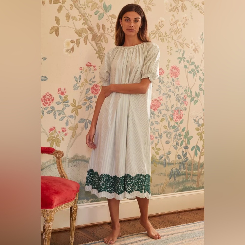 Mi Golondrina x LAKE Wave Morning Midi Dress in Garland - size XL